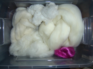 alpaca, silk noil, merino wool, dyed bamboo, and kid merino