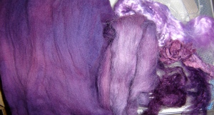 dyed merino wool, alpaca, silk noil, kid mohair, and bamboo